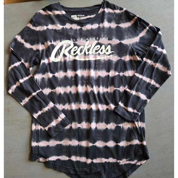 Los Angeles Reckless Womens Tie-Dye Stripe Logo T-Shirt Size M Streetwear - Picture 6 of 9